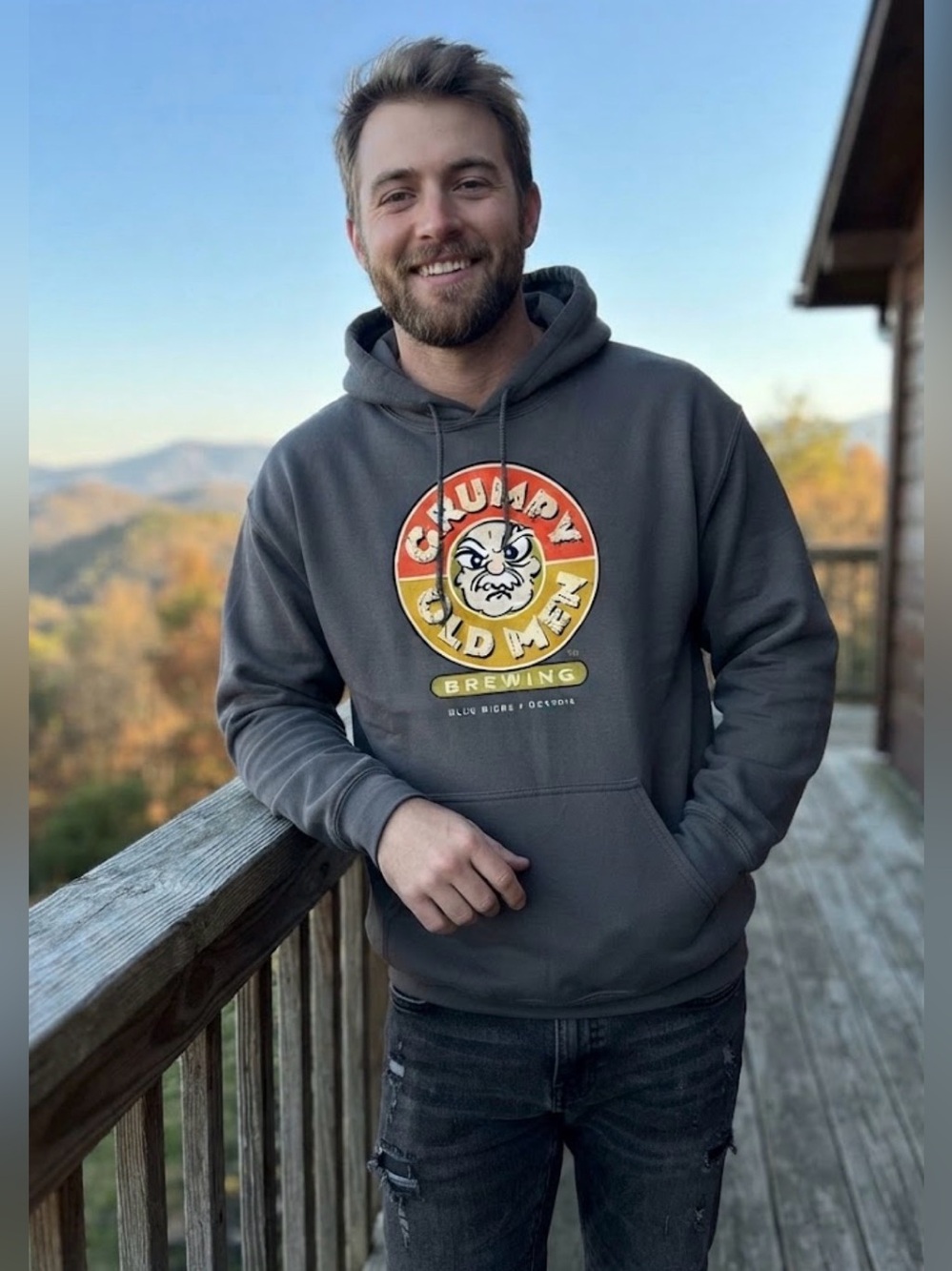 Grumpy Old Men Brewing Blue Ridge Georgia Graphic Hoodie